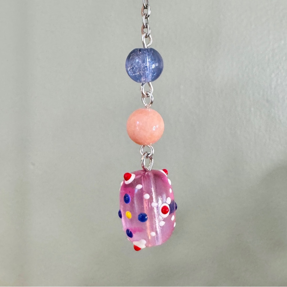 Origami Ornament #2410 - Small Crane with Glass Beads - Picture 5 of 7